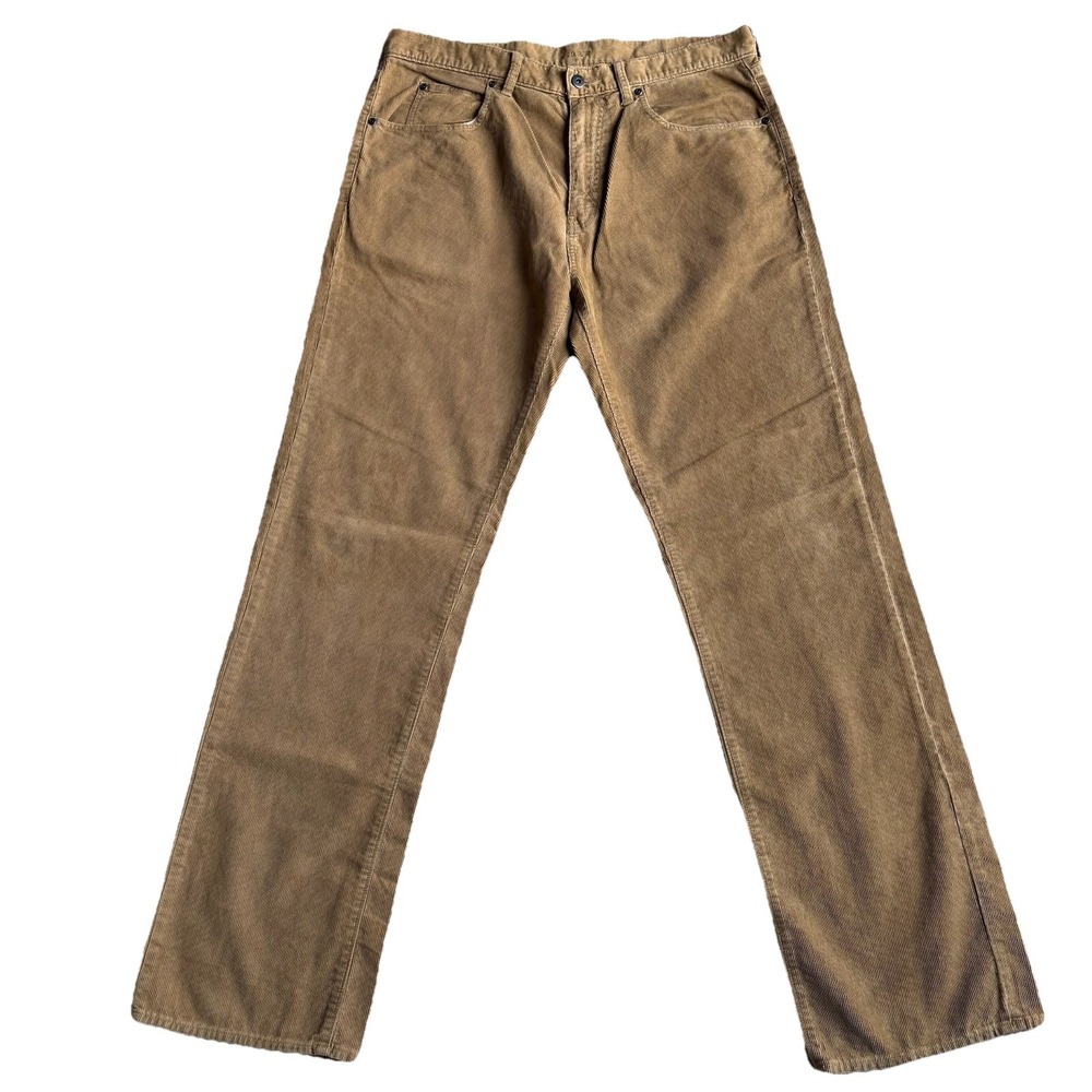 J.Crew Vintage Cord Corduroy Pants Men 36x34 Brown Straight Medium Wale TS-1129A